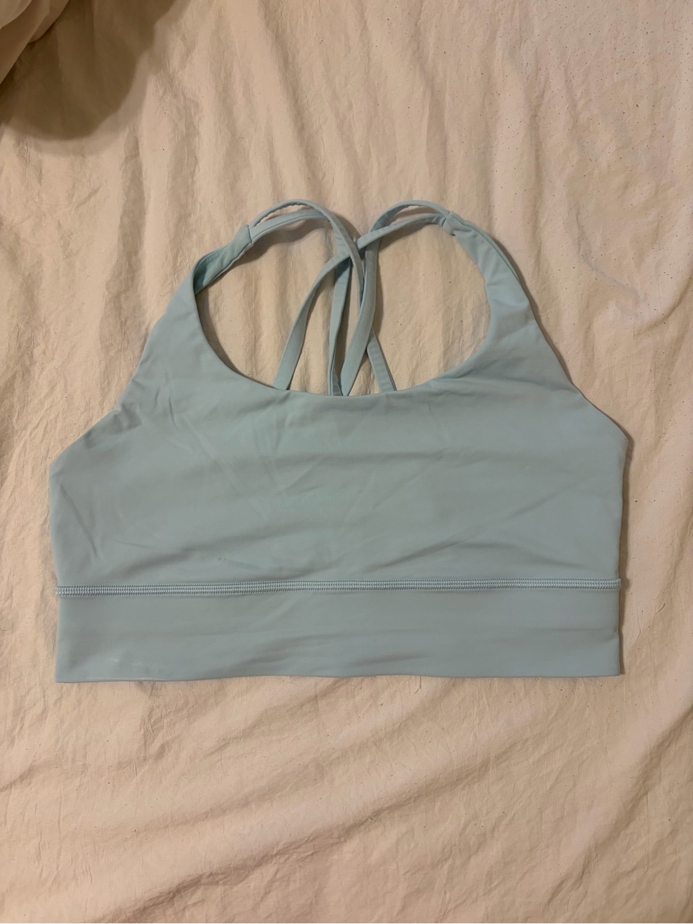 Lulu light blue energy long line bra size 10